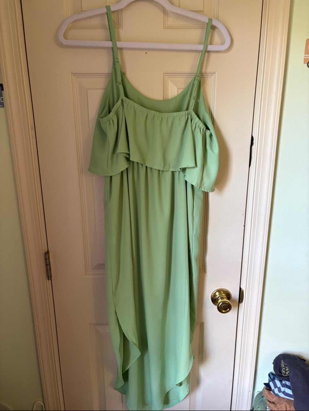Light Green Spaghetti Strap Madi Dress - Picture 4 of 9